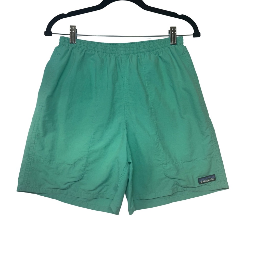 Patagonia Baggies Shorts Mens Small Green‎ 7 Inch Inseam Nylon Swim Trunks 57021